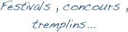 Festivals , concours , tremplins...